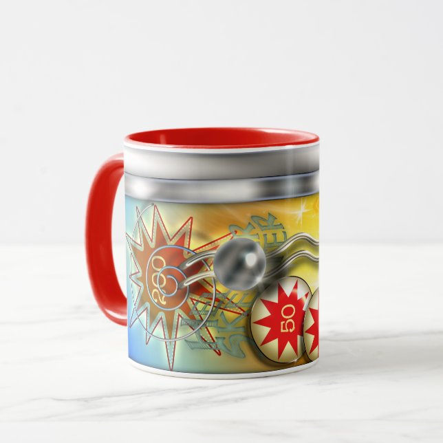Taza Máquina de pinball retra divertida (Anverso izquierdo)
