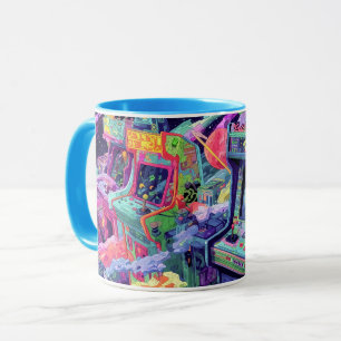 Taza Máquinas Retro de Arcade en el Espacio