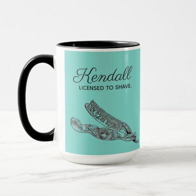 Taza Maquinilla de afeitar recta esterlina (Izquierda)
