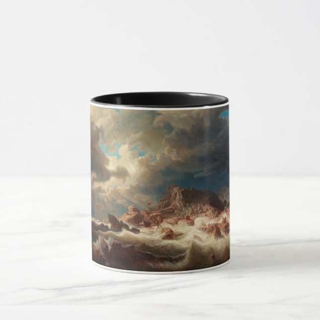 Taza Mar de tormenta con naufragio (por Marcus Larson) (Centro)