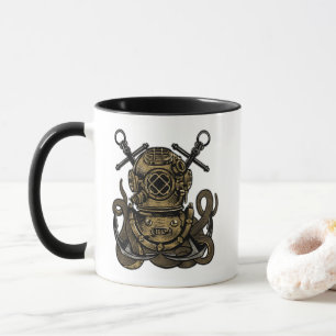 Taza Mar profundo, buzo de campana oceánica, pulpo, anc
