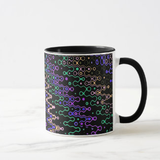 Taza maravillosa negra del zigzag