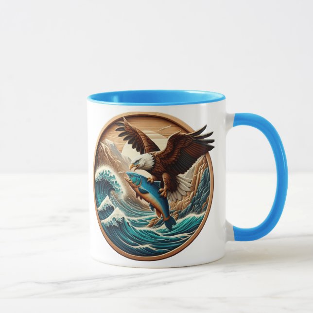Taza Maravilloso águila desangrándose para atrapar pece (Derecha)