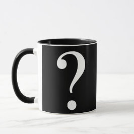 Taza Marca de preguntas Misterio La Mugre Blanca Negra
