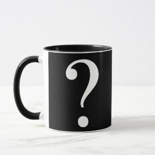Taza Marca de preguntas Misterio La Mugre Blanca Negra