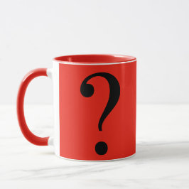 Taza Marca de preguntas Misterio Negro rojo oscuro