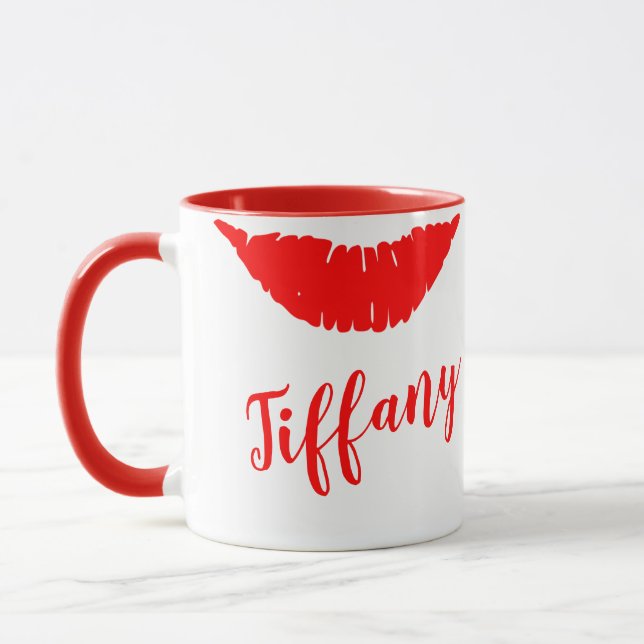Taza Marca del lápiz labial su nombre (Izquierda)