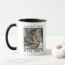 Taza Marco de foto de mascota con huellas de gato para