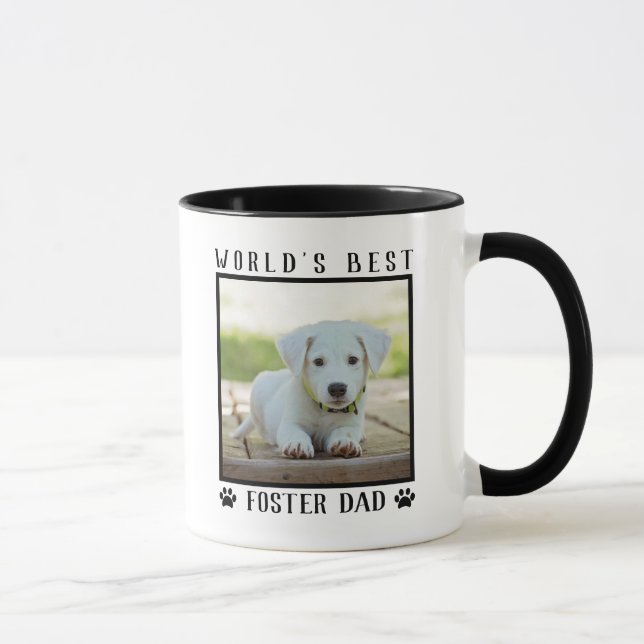 Taza Marco de foto de mascotas con huellas de patas par (Derecha)