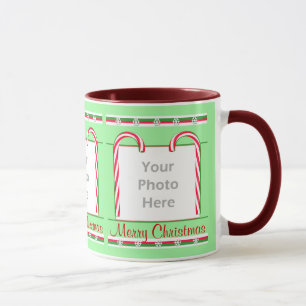 Taza Marco de los bastones de caramelo del navidad
