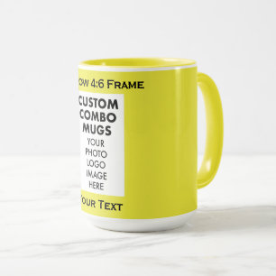 Taza Marco de retrato 4:6 Amarillo Foto Texto Combo Per