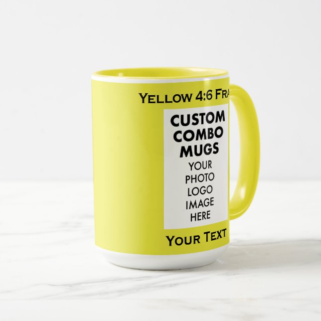 Taza Marco de retrato amarillo 4:6 Combo personalizado  (Anverso derecho)