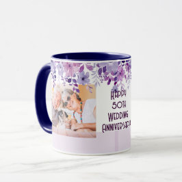 TAZA MARCO FLORAL SENCILLO 50 ANIVERSARIO DE BODAS