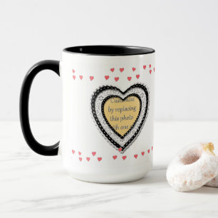 Taza Marco fotográfico con corazoncitos