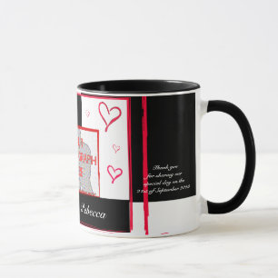 Taza Marco fotográfico rojo blanco negro moderno