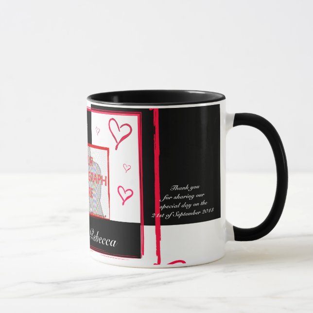 Taza Marco fotográfico rojo blanco negro moderno (Derecha)