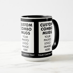 Taza Marco negro 4:6 3 x Texto de foto Grande Combo per