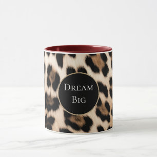 Taza Marco para el Purpurina de animales del leopardo c