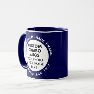 Taza Marco Redondo 2 x Texto de Foto Combo Personalizad