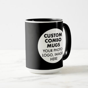 Taza Marco Redondo 2x Foto Logo Grande Combo Negro Pers