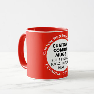 Taza Marco redondo de foto + texto Combo personalizado