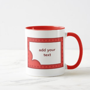 Taza Marco rojo romántico con corazones