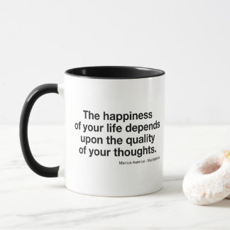 Taza Marcus Aurelius Quote: "Happiness Depends On..."