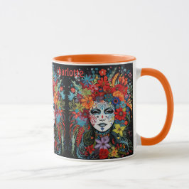 Taza Mardi Gras Máscara Añadir nombre Flor