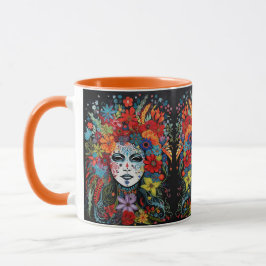 Taza Mardi Gras Máscara Añadir nombre Flor