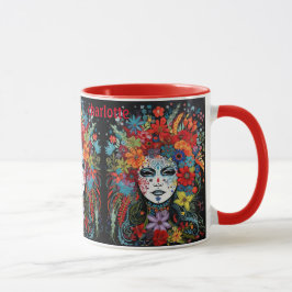 Taza Mardi Gras Soy Mujer Añadir Nombre Flor