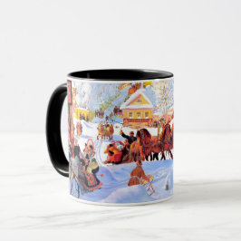Taza "Marea de choza". Regalo de Navidades de arte ruso