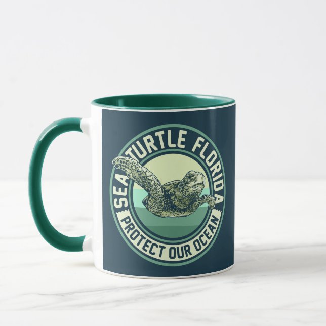 Taza Marea Turtle Protection Nombre personalizado (Izquierda)