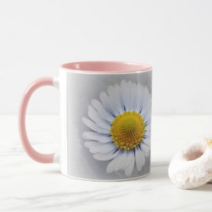 Taza margarita blanca brillante