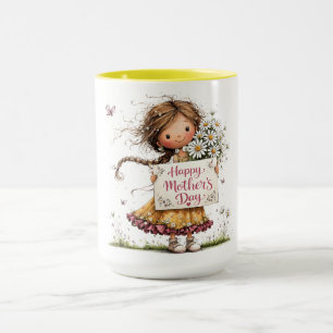 Taza Margaritas y alegría sincera del Día de la Madre