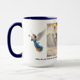Taza María visita el sepulcro vacío y ve a un ángel.   