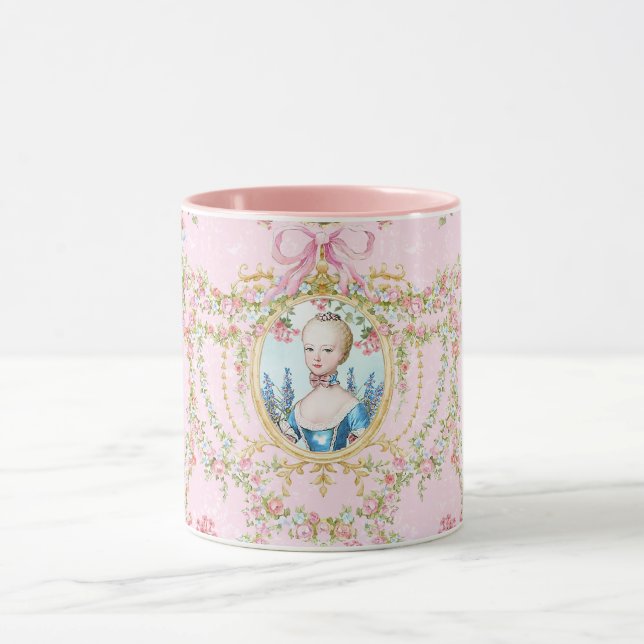 Taza Marie Antoinette Pink Rose Frame Mug (Centro)