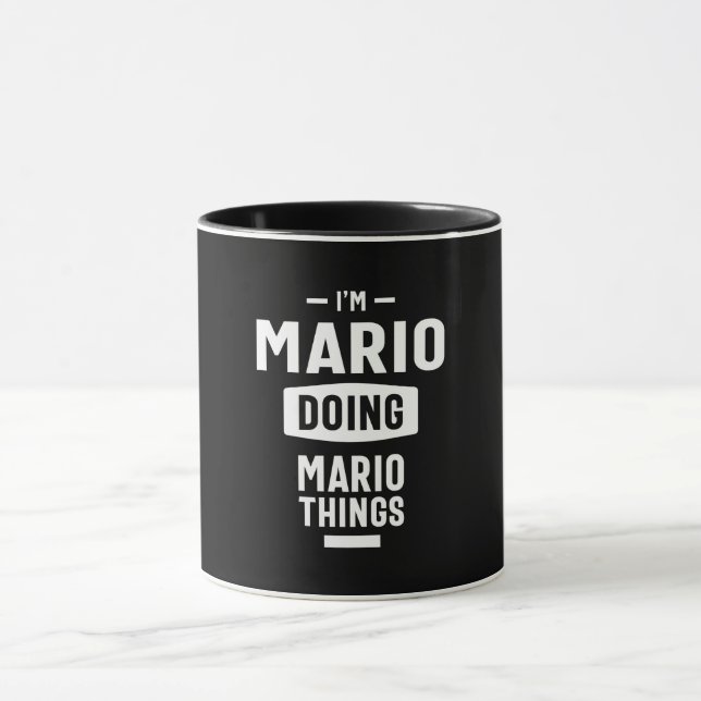 Taza Mario Nombre Personalizado Regalo de cumpleaños (Centro)