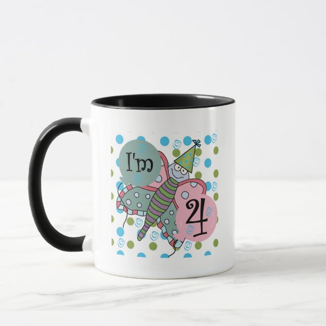 Taza Mariposa 4 camisetas de cumpleaños y regalos (Izquierda)
