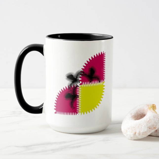 Taza Mariposa abstracta colorida (Con donut)