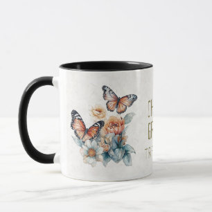 Taza Mariposa acuarela colorida