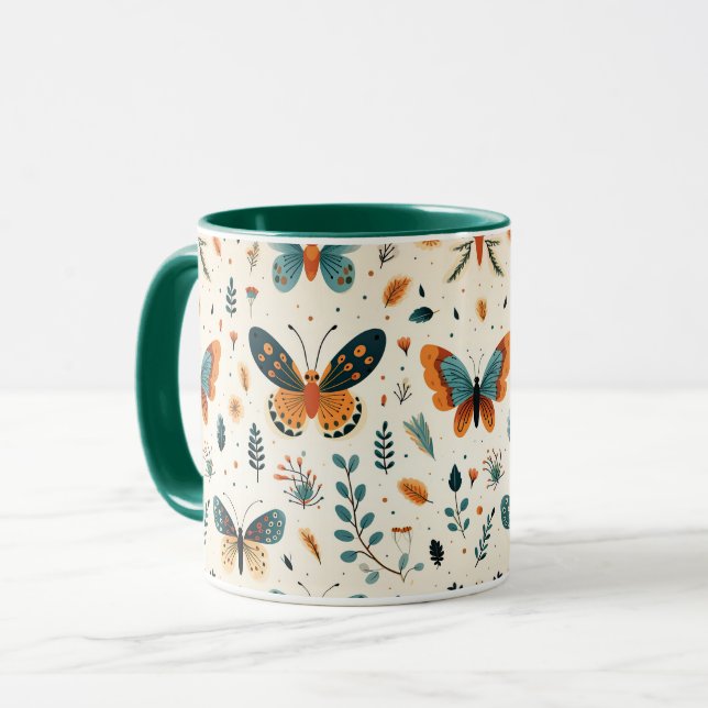 Taza Mariposa Boho y prado botánico (Anverso izquierdo)