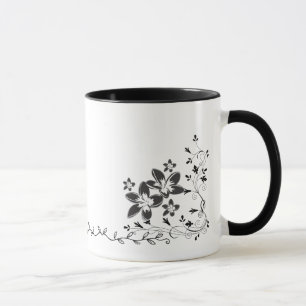 Taza Mariposa de Arte de Línea Elegante y Envoltura Flo