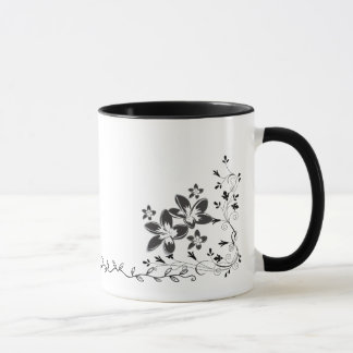 Taza Mariposa de Arte de Línea Elegante y Envoltura Flo