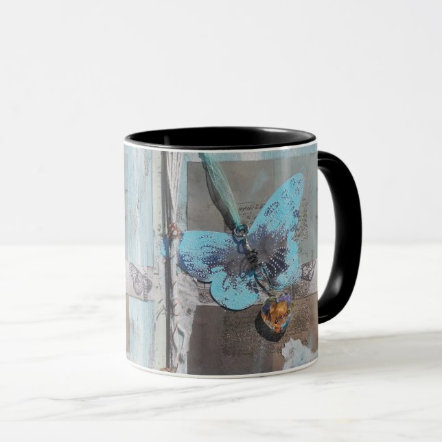 Taza Mariposa de arte de medios mixtos (Anverso derecho)