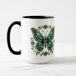 Taza Mariposa de Cristal Verde | Marco Floral