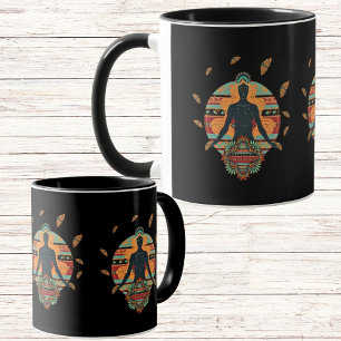 Taza Mariposa de la diosa negra Mandala Bohemian