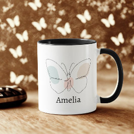 Taza Mariposa de nombre personalizado
