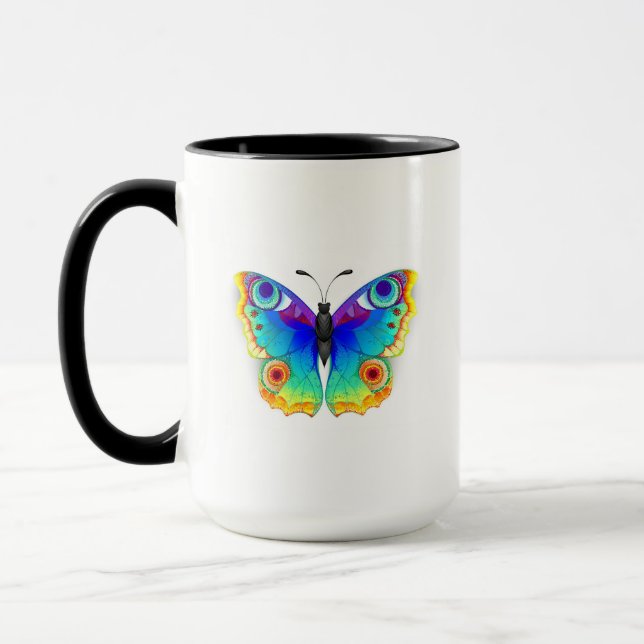 Taza Mariposa de ojo de pavo real arcoíris (Izquierda)