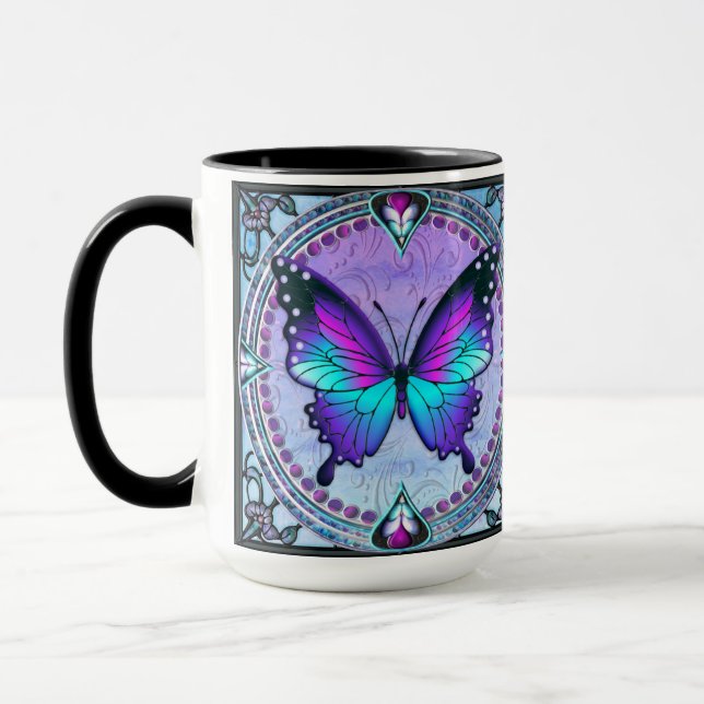 Taza Mariposa de sublimación con fondo (Izquierda)