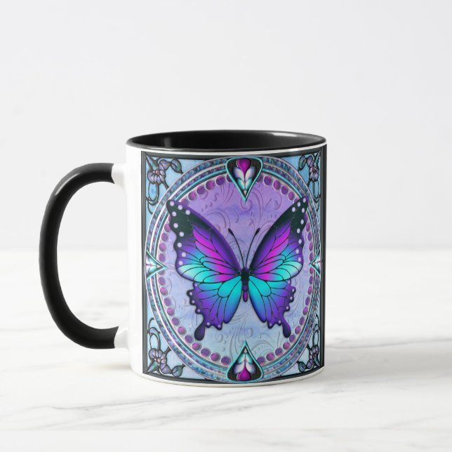 Taza Mariposa de sublimación con fondo (Izquierda)